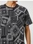 Şal Desenli Tişört Bisiklet Yaka Kısa Kollu 5