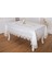 Nihal Lüx Dantelli Simli Keten Kumaş Krem Masa Örtüsü 160X230 cm - 1423 1