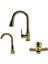 Gizli Sipirelli Evye Batarya Gold (Altın) Renk 3'lü Set Evye-Lavabo-Banyo Bataryası 1