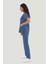 Likralı Core-Flex Scrubs Cerrahi Nöbet Takım - Indigo 4