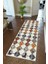 Yolluk Koridor Turuncu Lacivert Patchwork Kaymaz Yuvarlak Oval Kesme Ince Yıkanabilir Halı 1