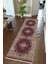 yolluk Koridor Bordo Dijital Baskı Kaymaz Yuvarlak Oval Kesme Ince Yıkanabilir Halı 1