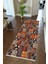 yolluk Koridor Kahverengi Patchwork Kaymaz Yuvarlak Oval Kesme Ince Yıkanabilir Halı 1