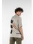 Erkek Yazı Baskılı Oversize Kısa Kollu Bisiklet Yaka T-Shirt 1