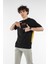 Erkek Yazı Baskılı Oversize Kısa Kollu Bisiklet Yaka T-Shirt 2
