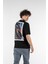 Erkek Hand Baskılı Oversize Kısa Kollu Bisiklet Yaka T-Shirt 1
