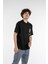 Erkek Hand Baskılı Oversize Kısa Kollu Bisiklet Yaka T-Shirt 3