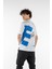 Erkek Yazı Baskılı Oversize Kısa Kollu Bisiklet Yaka T-Shirt 2