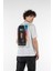 Erkek Hand Baskılı Oversize Kısa Kollu Bisiklet Yaka T-Shirt 3