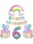 6 Yaş Gülen Gökkuşağı Rakam Folyo Balon Set 1