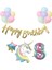 Unicorn Balonlu Kaligrafi Happy Bırthday 8 Yaş Balon Set 1