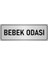 Metal Yönlendirme Levhası, Departman Kapı İsimliği Bebek Odası 10X20 cm Gümüş Renk 1