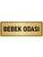 Metal Yönlendirme Levhası, Departman Kapı İsimliği Bebek Odası 5X20 cm Altın Renk 1