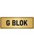 Metal Yönlendirme Levhası, Departman Kapı İsimliği G Blok 5X20 cm Altın Renk 1