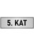 Metal Yönlendirme Levhası, Departman Kapı İsimliği 5. Kat 5X20 cm Gümüş Renk 1