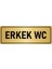 Metal Yönlendirme Levhası, Departman Kapı İsimliği Erkek Wc 5X20 cm Altın Renk 1