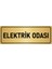 Metal Yönlendirme Levhası, Departman Kapı İsimliği Elektrik Odası 10X20 cm Altın Renk 1