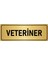 Metal Yönlendirme Levhası, Departman Kapı İsimliği Veteriner 5X20 cm Altın Renk 1
