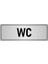 Metal Yönlendirme Levhası, Departman Kapı İsimliği Wc 7X20 cm Gümüş Renk 1
