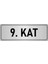 Metal Yönlendirme Levhası, Departman Kapı İsimliği 9. Kat 7X20 cm Gümüş Renk 1