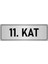 Metal Yönlendirme Levhası, Departman Kapı İsimliği 11. Kat 10X20 cm Gümüş Renk 1