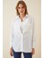 Kadın Beyaz Arkası Düğmeli Boyfriend Poplin Gömlek HZL22S-BD139521 2