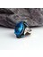 Blue Topaz Taşlı Kartal Model Erkek Gümüş Yüzük 1
