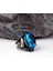 Blue Topaz Taşlı Kartal Model Erkek Gümüş Yüzük 3