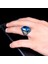 Blue Topaz Taşlı Kartal Model Erkek Gümüş Yüzük 2