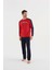 Erkek Kırmızı Yuvarlak Yaka Pijama Takım 1