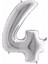 Gümüş Rakam Folyo Balon Yaş Gümüş Balon 36 cm Sayı Balon Uçan Balon Helyum Balon 1