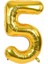 Altın Rakam Folyo Balon Yaş Gold Balon 36 cm Sayı Balon Uçan Balon Helyum Balon 1