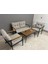 Güneş Balkon, Bahçe, Cafe - Metal Kanepe Koltuk Takımı - 2+1+1 + Sehpa 2