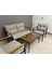 Güneş Balkon, Bahçe, Cafe - Metal Kanepe Koltuk Takımı - 2+1+1 + Sehpa 3