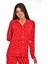 Bambu, Kırmızı, Boydan Düğmeli Kadın Pijama Takımı 2