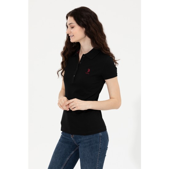 U.S. Polo Assn. Kadın Siyah Basic Tişört 50256287-VR046