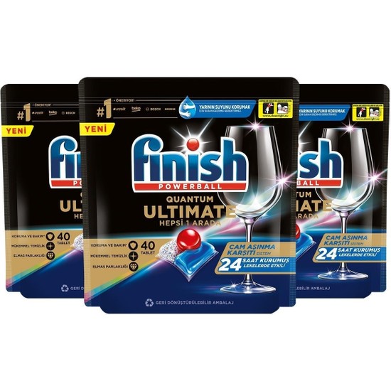 Finish Quantum Ultimate 120 Kapsül (40X3) Bulaşık Makinesi Fiyatı