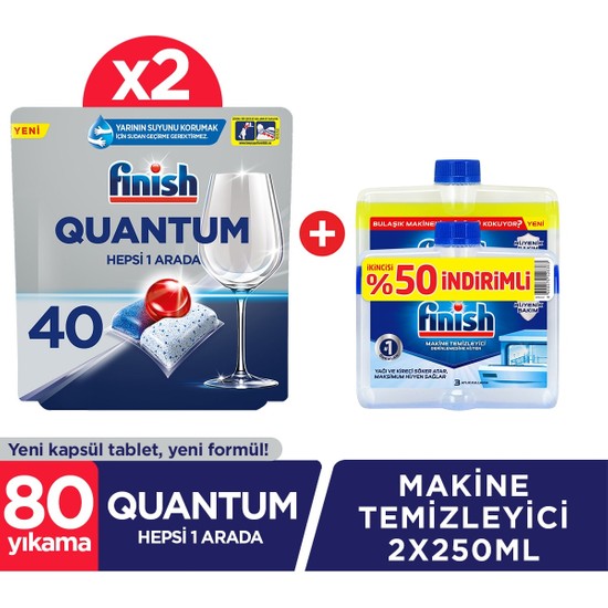 Finish Quantum 80 Tablet Bulaşık Makinesi Deterjanı (40X2) Fiyatı