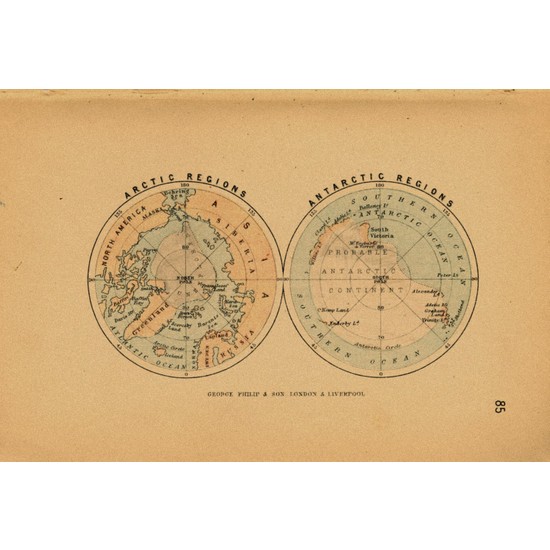 Caph Design Eski Kutuplar Haritası Vintage Kraft Poster Fiyatı