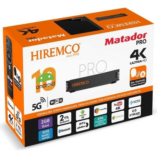 Hiremco Matador Pro AIR 4K Android.10 Tv Box