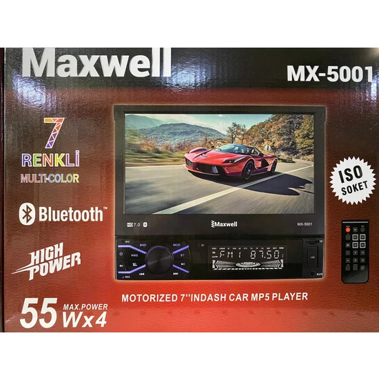 Maxwell MX-5001 7''ındash Car Mp5 Player 4X55W Oto Teyp