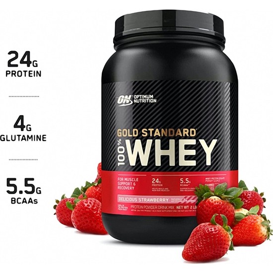 Optimum Nutrition Optimum Gold Standard Whey Protein Tozu 908 Gr Çilek Aromalı