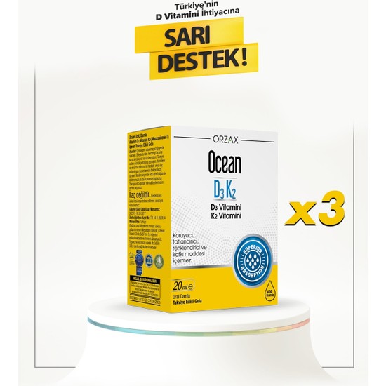 Ocean Ocean Vitamin D3 K2 3 Adet Fiyatı Taksit Seçenekleri