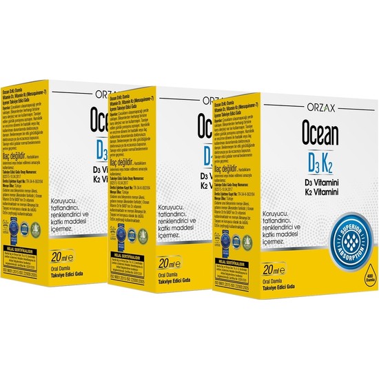 Ocean Ocean Vitamin D3 K2 3 Adet Fiyatı Taksit Seçenekleri