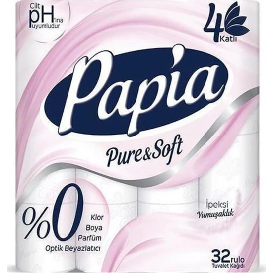 Rekardi Papia Pure & Sof Rulo Tuvalet Kağıdı 32'li