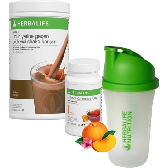 Herbalife Shake Çikolata 550 Gr Çay Şeftali 50 Gr Ve Shaker Fiyatı