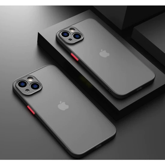 Fibaks Apple iPhone 13 Uyumlu Kamera Korumalı Buzlu Hux Silikon Kılıf