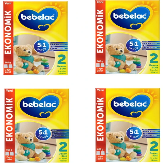 Bebelac 2 Numara Devam Sütü 800 gr x 4 Adet