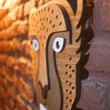 Wood After Dekoratif Modern Ahşap Duvar Maskesi, Kaplan Maske 3 Boyutlu Katmanlı Ev Ofis Çocuk Odası Dekoru