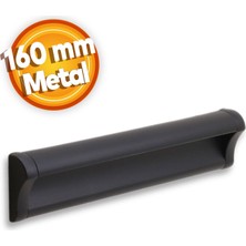 Badem10 Plus Mobilya Dolap Kapak Çekmece Kulpu Kulbu 160 mm Mat Siyah Metal Kulp